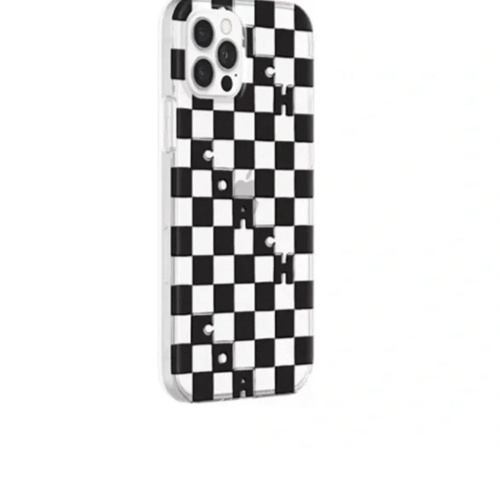 Coach Black and White Checkered Phone Case